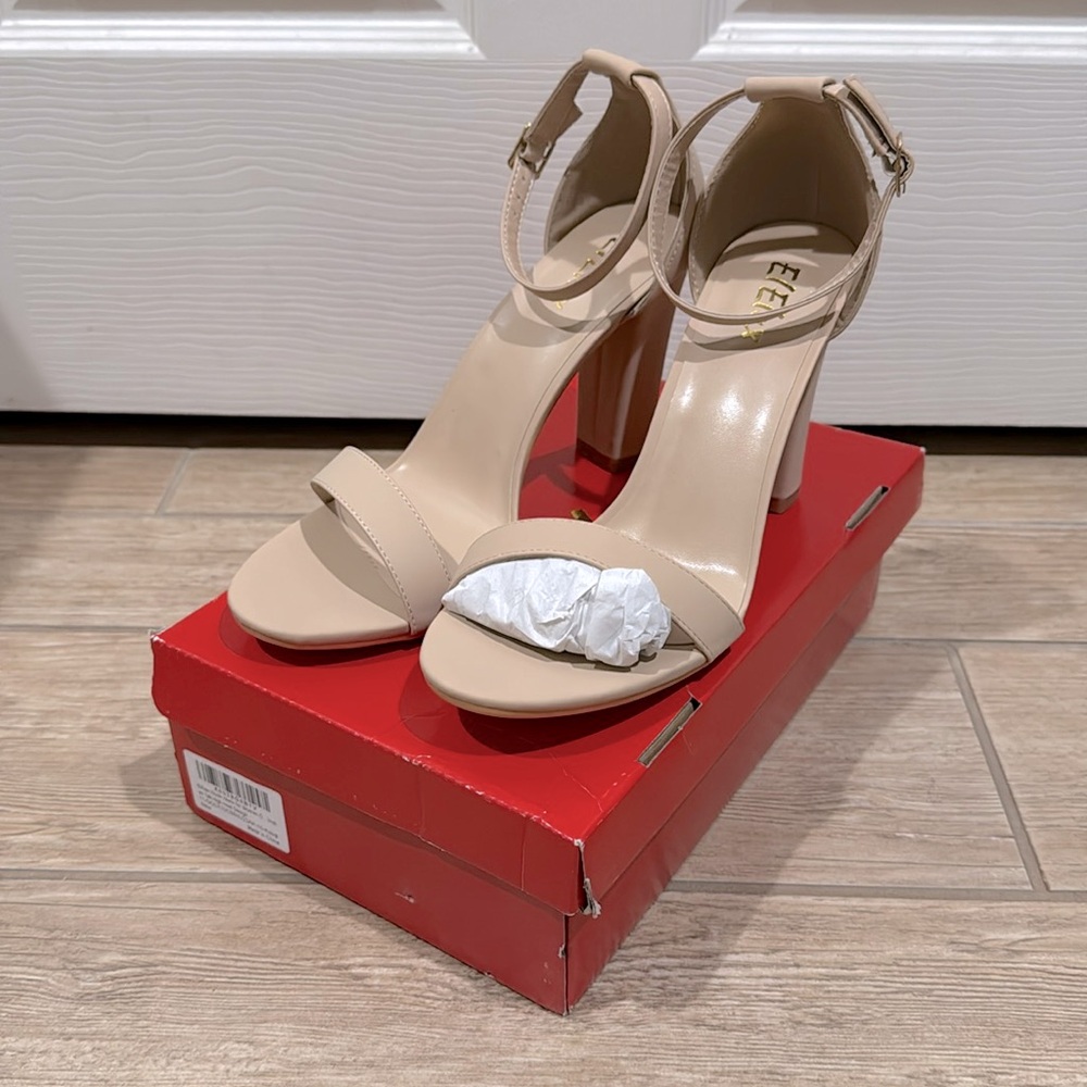 ElElax Women 4 Inches Block High Heels Sandals (Size: 10)